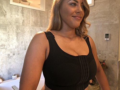compression bras-The straps are wide, easy to adjust, and provide full support without causing discomfort on the shoulders or back. A front closure offers 3 levels of adjustment to adapt to every postoperative stage and individualized fit.