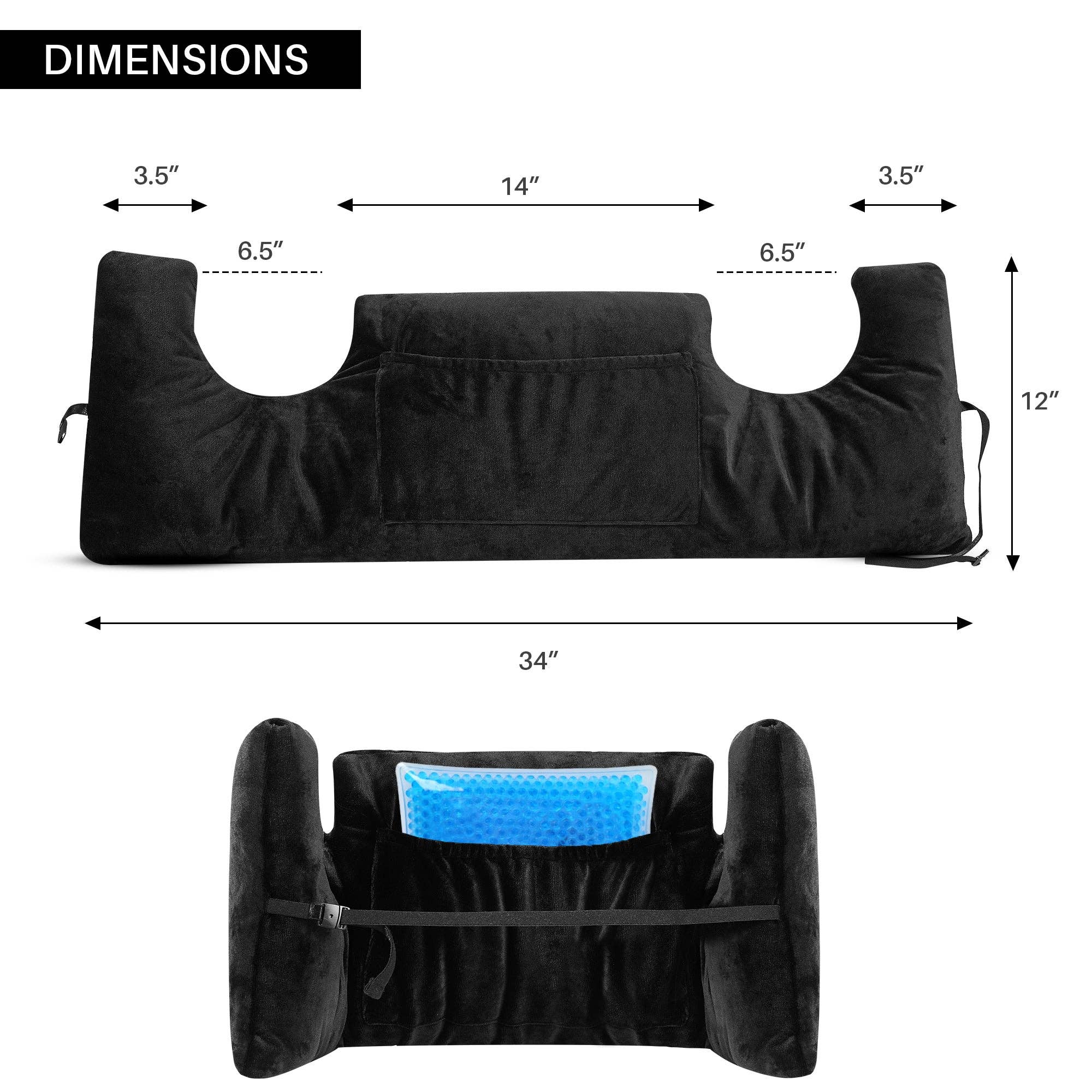 Cheer Collection Post Mastectomy Pillow - Post Surgery Chest Protection Pillow: Grey