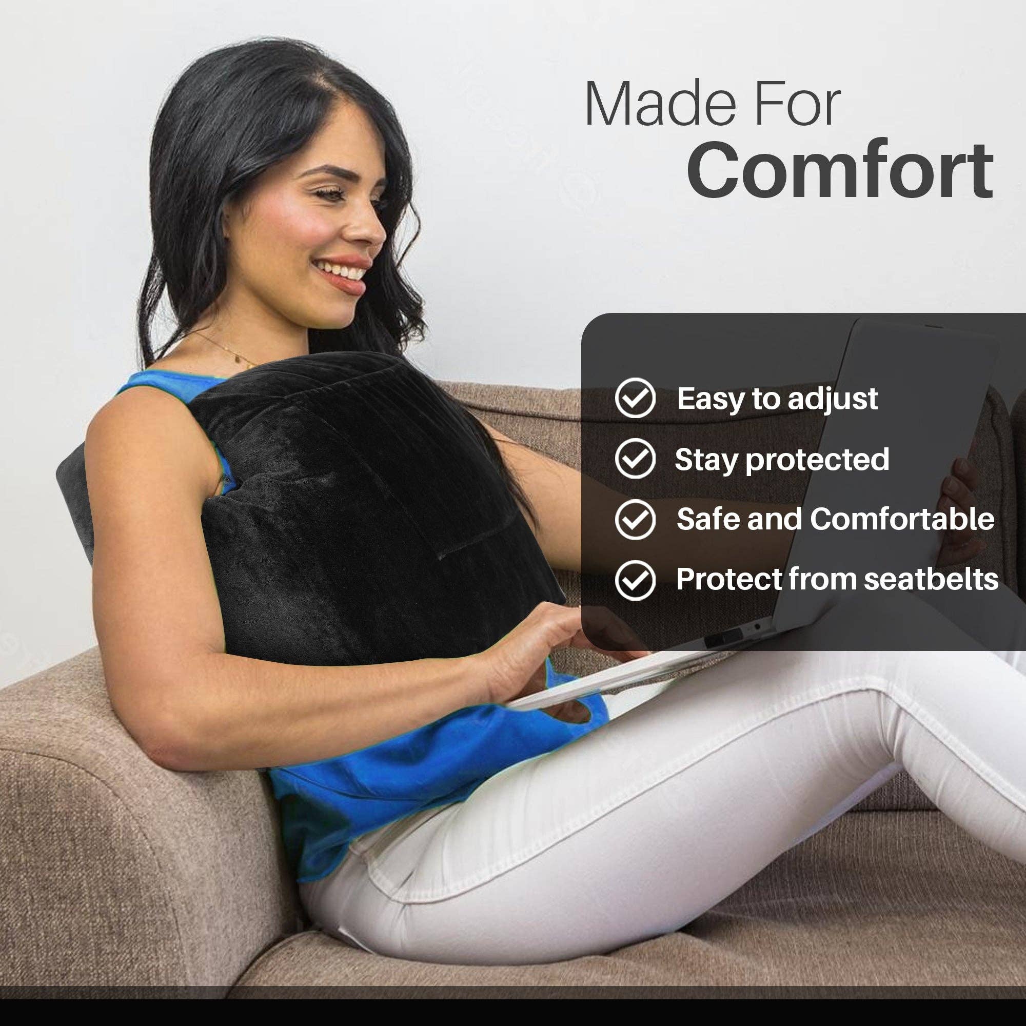 Cheer Collection Post Mastectomy Pillow - Post Surgery Chest Protection Pillow: Grey