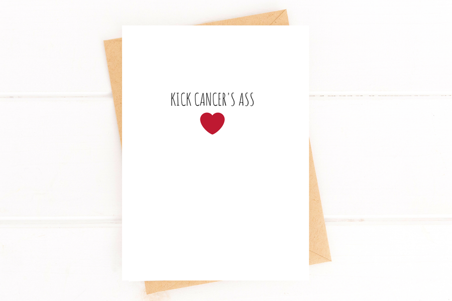Kick Cancer's Ass Funny Cancer and Chemo Get Well Card