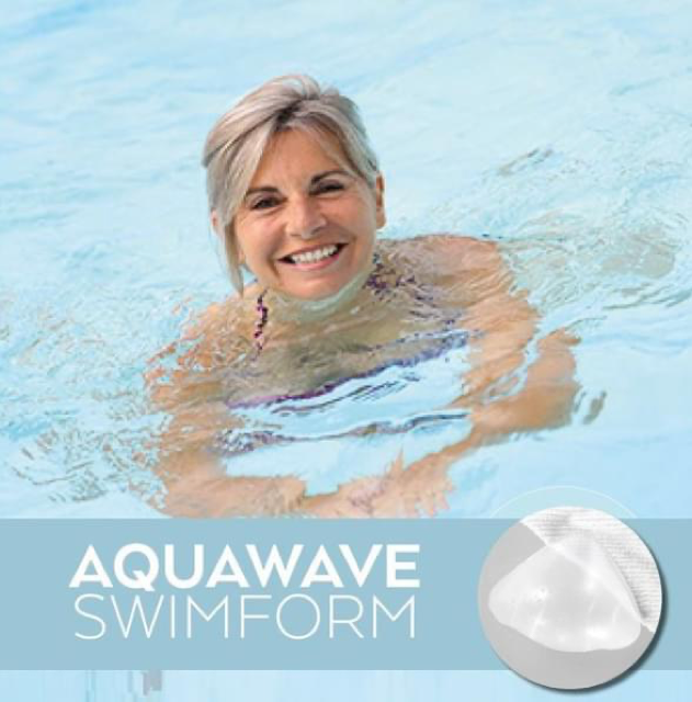 Swim prosthesis made from a clear silicone which is water-resistant and dries quickly. Versatile new shape gives a great outline in all sizes. Lightweight breast form designed for swimming.